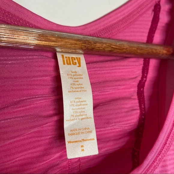 Lucy Pink Reflective Athletic Tank with Pockets - Picture 4 of 9